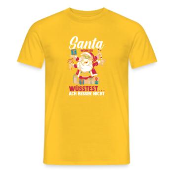 Santa Claus Christmas Time Naughty Christmas - Men's T-Shirt - yellow - Front - AI Model Male 178 dark (178cm)
