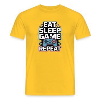 Eat Sleep Game Repeat - Men's T-Shirt - yellow - Front - AI Model Male 178 dark (178cm)