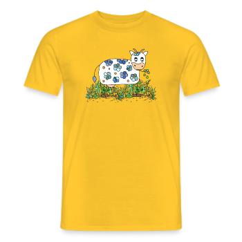 Cow - Men's T-Shirt - yellow - Front - AI Model Male 178 dark (178cm)