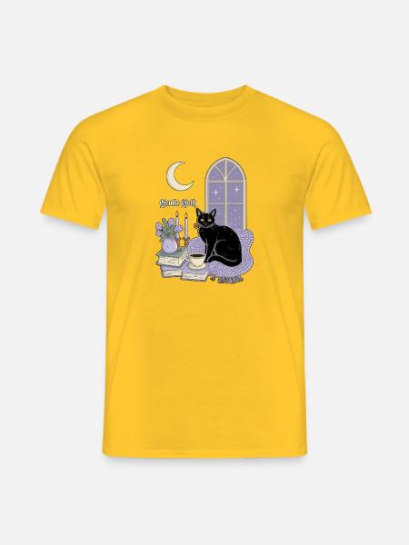 Gentle Goth Cozy Goth Cat - Men's T-Shirt - yellow