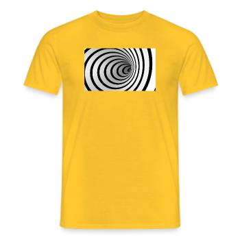 Spirale noire et blanche vortex - T-shirt homme - jaune - Devant - AI Model Male 178 dark (178cm)