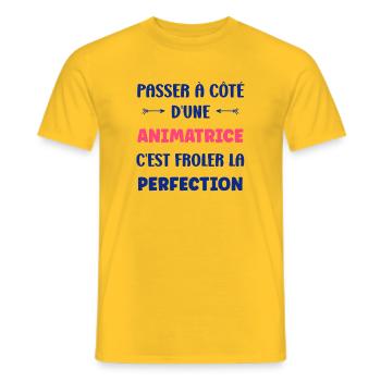 animatrice - T-shirt homme - jaune - Devant - AI Model Male 178 dark (178cm)