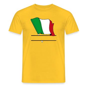 Drapeau italien – Espace de nom - T-shirt homme - jaune - Devant - AI Model Male 178 dark (178cm)