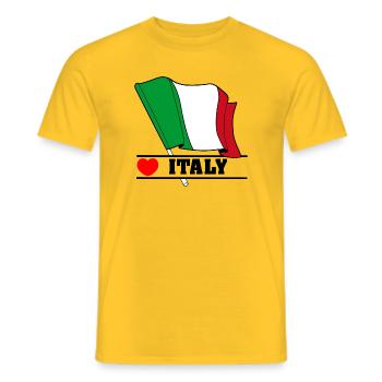 Drapeau italien avec cœur - T-shirt homme - jaune - Devant - AI Model Male 178 dark (178cm)