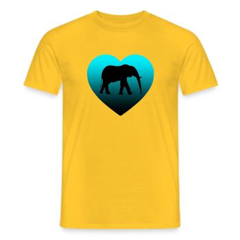 Elephant - Men's T-Shirt - yellow - Front - AI Model Male 178 dark (178cm)