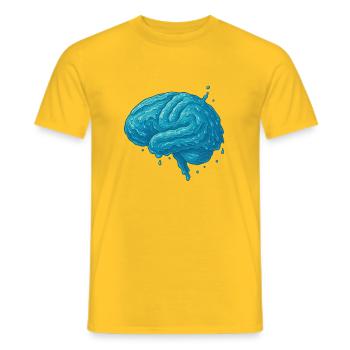 Brain Series – Blue Brain Creative Design - Men's T-Shirt - yellow - Front - AI Model Male 178 dark (178cm)