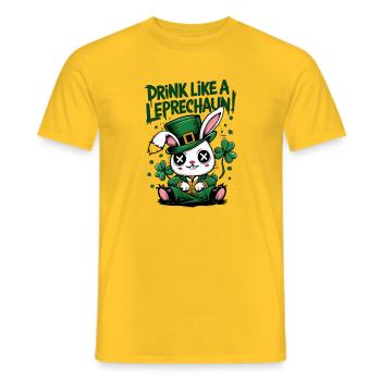 Lutin Léprechaun Buveur Bunny La Saint-Patrick - T-shirt homme - jaune - Devant - AI Model Male 178 dark (178cm)