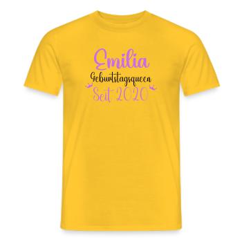 Emilia Geburtstagsqueen Seit 2020 Geburtstag - Männer T-Shirt - Gelb - Vorne - AI Model Male 178 dark (178cm)