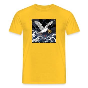 Möwen stiehlt Fries Lustig - Männer T-Shirt - Gelb - Vorne - AI Model Male 178 dark (178cm)