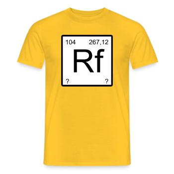 Rutherfordium Symbol Square - Men's T-Shirt - yellow - Front - AI Model Male 178 dark (178cm)