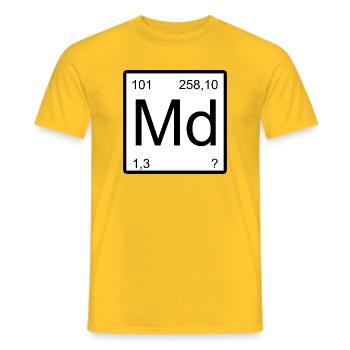 Monogramme de l’élément Md Mendelevium - T-shirt homme - jaune - Devant - AI Model Male 178 dark (178cm)