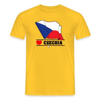TSCHECHISCHE Republik – Flagge mit Herz - Männer T-Shirt - Gelb - Vorne - AI Model Male 178 dark (178cm)