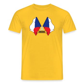 TSCHECHISCHE REPUBLIK – Kreuzende Flaggen - Männer T-Shirt - Gelb - Vorne - AI Model Male 178 dark (178cm)