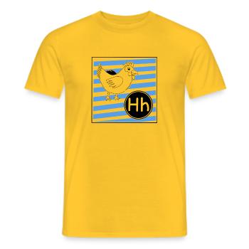 H wie Huhn - Männer T-Shirt - Gelb - Vorne - AI Model Male 178 dark (178cm)