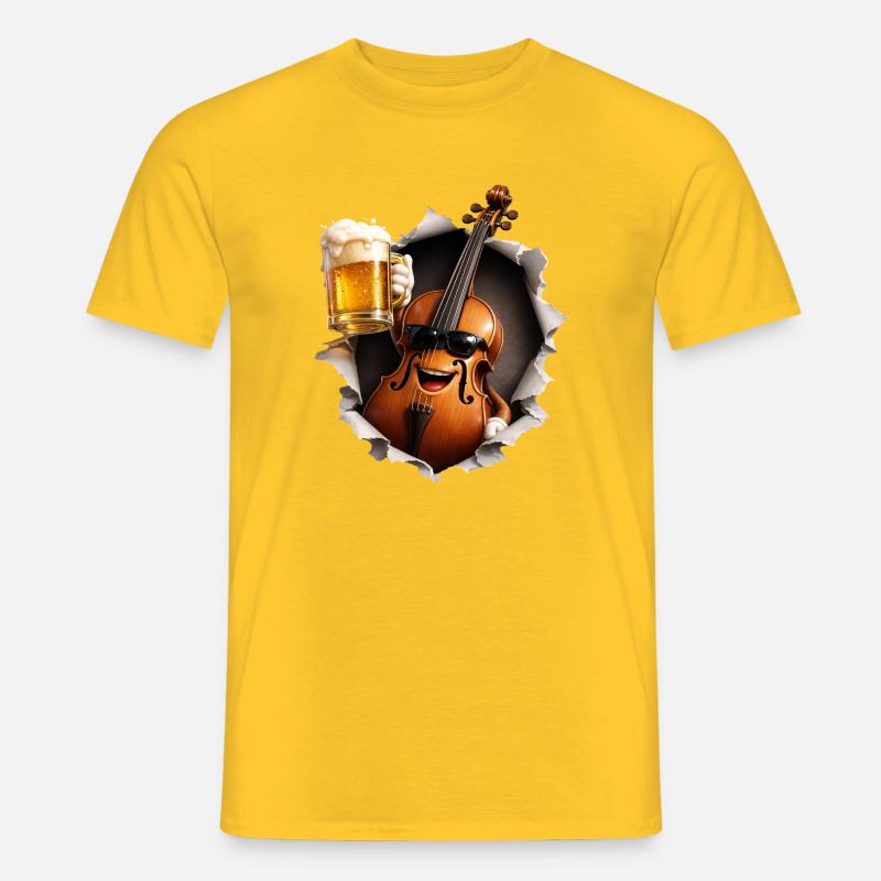 Cello Bier - Männer T-Shirt - Gelb