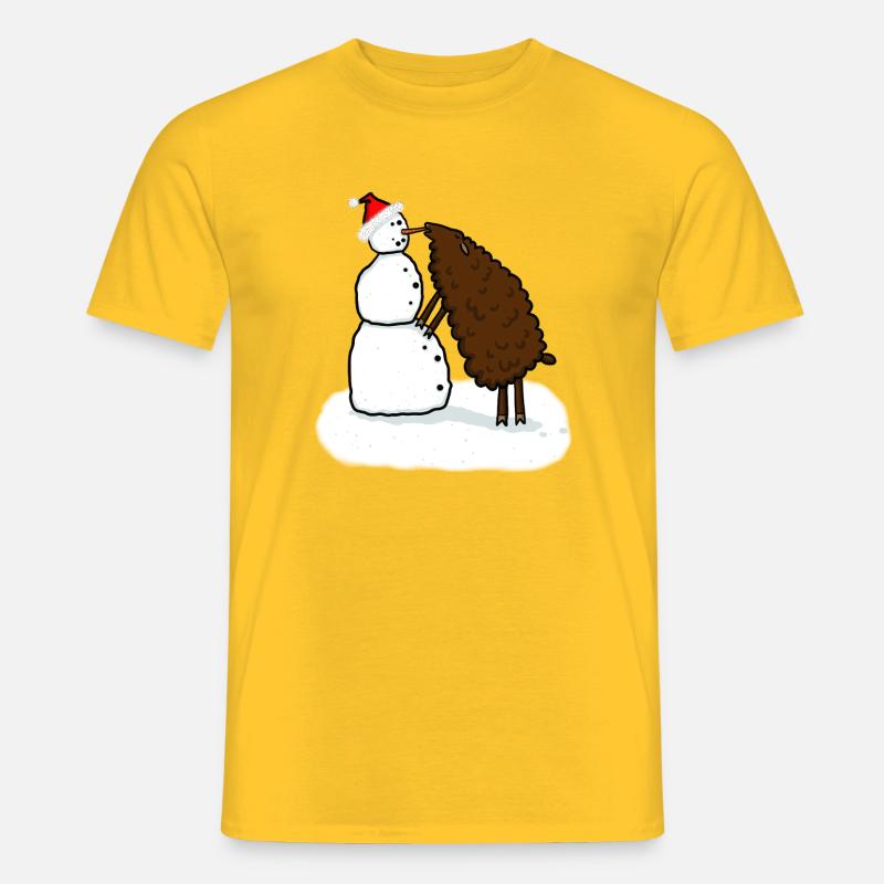 Schneemann & Schaf - Männer T-Shirt - Gelb
