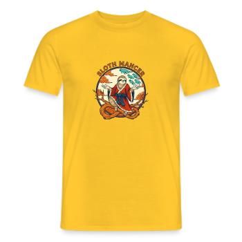 Slothmancer Master of Slow Magic Spirits - Men's T-Shirt - yellow - Front - AI Model Male 178 dark (178cm)