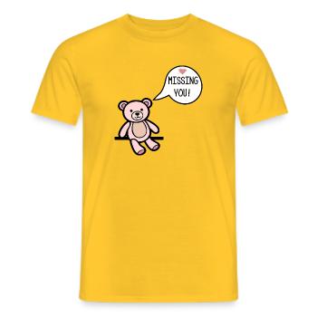 Missing You - Men's T-Shirt - yellow - Front - AI Model Male 178 dark (178cm)