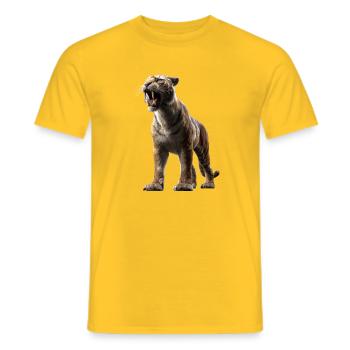 Säbelzahntiger Smilodon Raubkatze Säbelzahn Tiger - Männer T-Shirt - Gelb - Vorne - AI Model Male 178 dark (178cm)