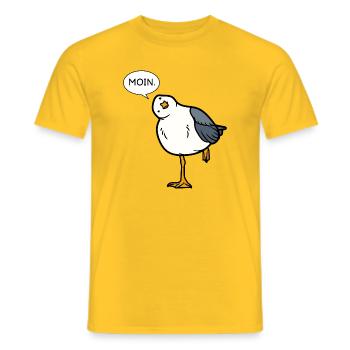 Moin Möwe – salutation nord-allemande avec humour - T-shirt homme - jaune - Devant - AI Model Male 178 dark (178cm)