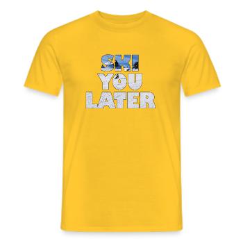 Ski You Later – lustiges Wintersportgeschenk für Skifahren - Männer T-Shirt - Gelb - Vorne - AI Model Male 178 dark (178cm)