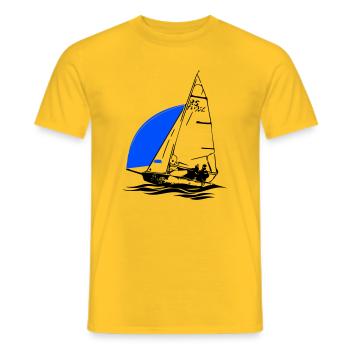 RS Feva XL Sailboat Youth Sailing Dinghy Regatta - Men's T-Shirt - yellow - Front - AI Model Male 178 dark (178cm)
