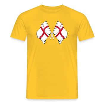Drapeaux croisés de la City de Londres - T-shirt homme - jaune - Devant - AI Model Male 178 dark (178cm)