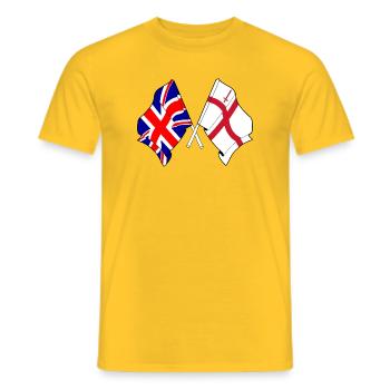 City of London & Great Britain Flaggen - Männer T-Shirt - Gelb - Vorne - AI Model Male 178 dark (178cm)