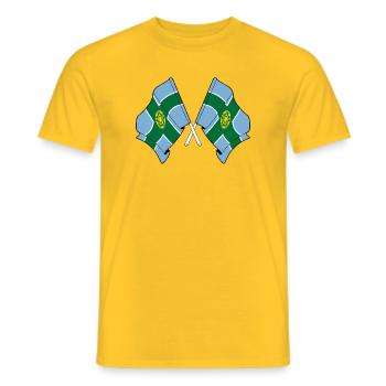 Drapeaux du Derbyshire croisés - T-shirt homme - jaune - Devant - AI Model Male 178 dark (178cm)