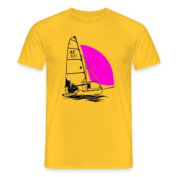 RS 500 Sailing dinghy regatta sailing sailing coloured - Men's T-Shirt - yellow - Front - AI Model Male 178 dark (178cm)