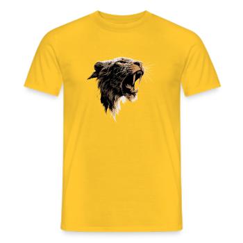 Säbelzahntiger Smilodon Raubkatze Säbelzahn Tiger - Männer T-Shirt - Gelb - Vorne - AI Model Male 178 dark (178cm)