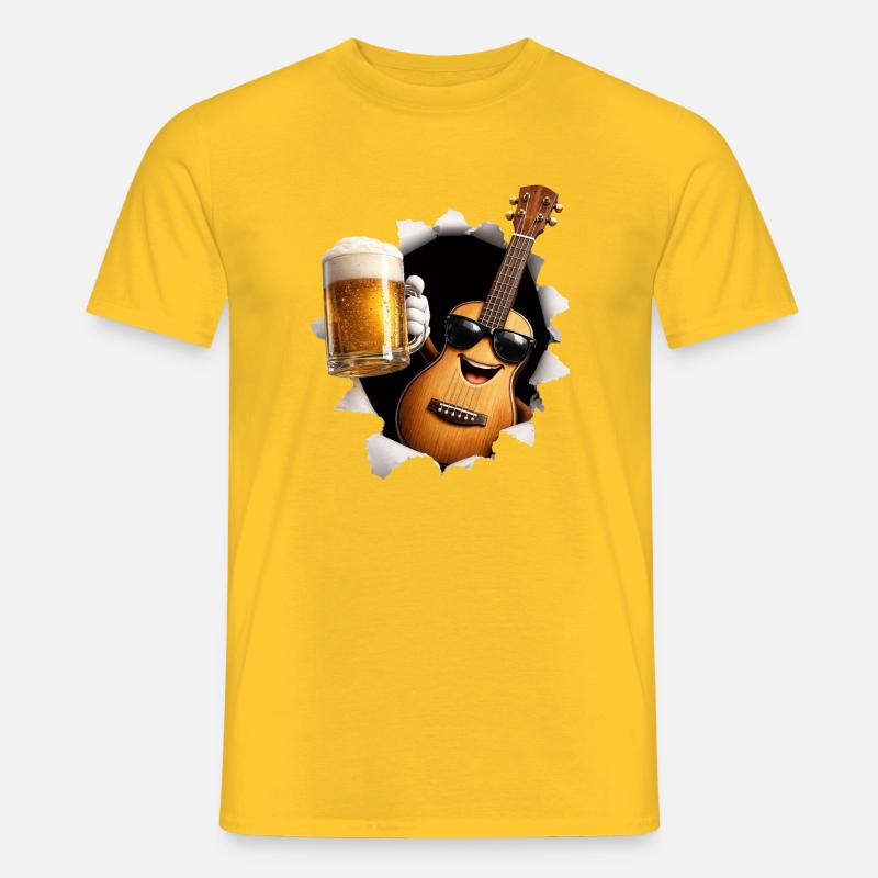 Ukulele Beer - Men's T-Shirt - yellow