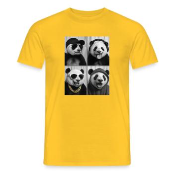 Panda - Männer T-Shirt - Gelb - Vorne - AI Model Male 178 dark (178cm)