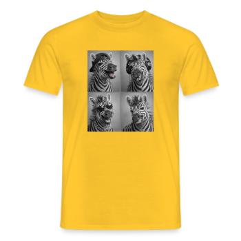 Zèbre - T-shirt homme - jaune - Devant - AI Model Male 178 dark (178cm)