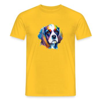 Colorful Cocker Spaniel Pop Art Dog Lover Gift - Men's T-Shirt - yellow - Front - AI Model Male 178 dark (178cm)