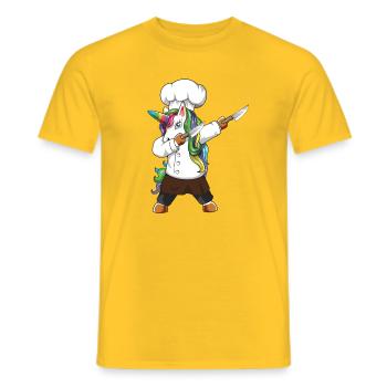Drôle de cadeau de cuisine licorne cheficorne pour le chef d’appétit - T-shirt homme - jaune - Devant - AI Model Male 178 dark (178cm)