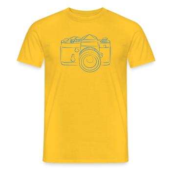 Camera blue - Men's T-Shirt - yellow - Front - AI Model Male 178 dark (178cm)