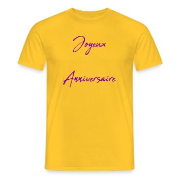 VALENTINSTAG. ALLES GUTE ZUM GEBURTSTAG - Männer T-Shirt - Gelb - Vorne - AI Model Male 178 dark (178cm)