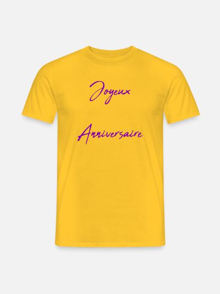 SAINT VALENTIN. JOYEUX ANNIVERSAIRE - T-shirt homme - jaune
