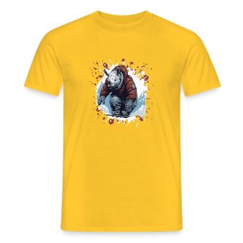 Nashorn Snowboard - Männer T-Shirt - Gelb - Vorne - AI Model Male 178 dark (178cm)
