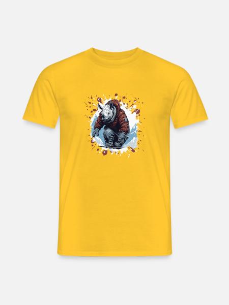 Rhino Snowboard - T-shirt homme - jaune