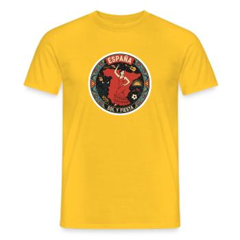 Flamenco en Espana Sol y Fiesta - T-shirt homme - jaune - Devant - AI Model Male 178 dark (178cm)
