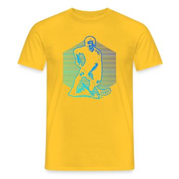 Fresh floorball motif for floorball - Men's T-Shirt - yellow - Front - AI Model Male 178 dark (178cm)