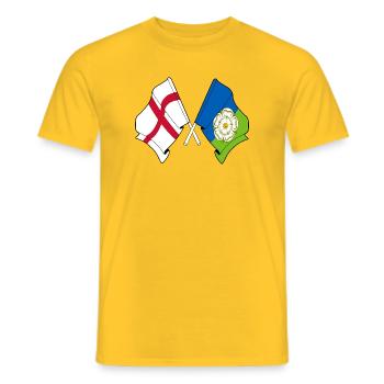 East Riding Crossed mit englischer Flagge - Männer T-Shirt - Gelb - Vorne - AI Model Male 178 dark (178cm)