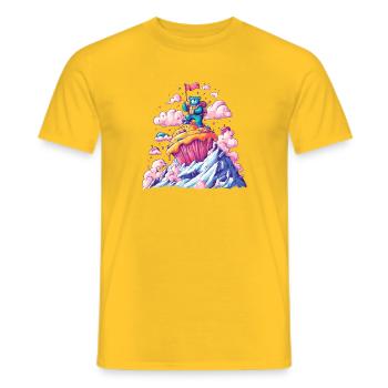 Sommet des Cupcakes Bear Adventure - T-shirt homme - jaune - Devant - AI Model Male 178 dark (178cm)
