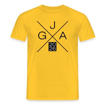 Enterrement de vie de garçon 2026 - T-shirt homme - jaune - Devant - AI Model Male 178 dark (178cm)