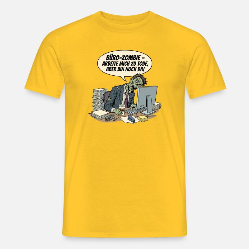 Office zombie: Work until death - Men's T-Shirt - yellow