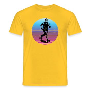 Characterful running design - Men's T-Shirt - yellow - Front - AI Model Male 178 dark (178cm)