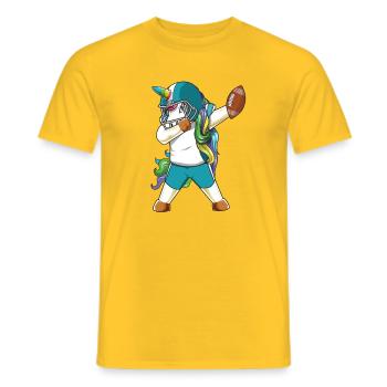 Drôle de Dab Football Dabbaing Uncorn Rainbow Gift Sports - T-shirt homme - jaune - Devant - AI Model Male 178 dark (178cm)