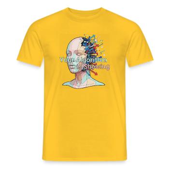 Dein Algorithmus zeigt es an - Männer T-Shirt - Gelb - Vorne - AI Model Male 178 dark (178cm)